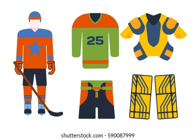 Vector hockey uniform accessory in flat style.