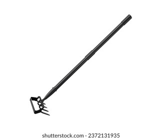 Vektorgrafik von Hoe und Pitchfork Gartenwerkzeug, einzeln auf weißem Hintergrund. Vektorgrafik einzeln.