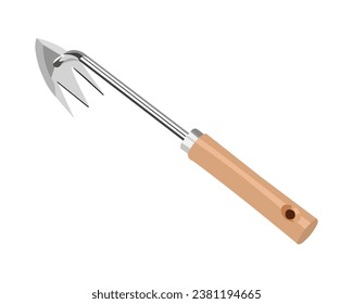 Vektorgrafik von Hoe und Pitchfork Gartenwerkzeug, einzeln auf weißem Hintergrund. Vektorgrafik einzeln.