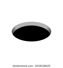 Ícone de orifício vetorial. Crack, Pit, Túnel e Sinkhole.