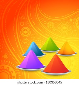 vector holi gulal on orange background