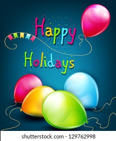 vector holiday background with balloons