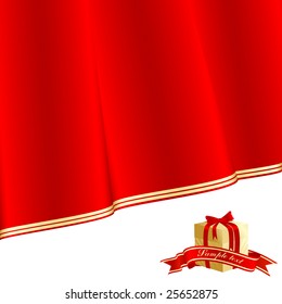 vector Holiday background with gift box. No mesh used