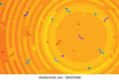 Vector holiday background. Orange vector seamless pattern. Ground with simple shapes, zigzags, flashes. Hipster pattern fond. Abstract geometric pattern. Colorful backdrop. Holiday composition. EPS 10