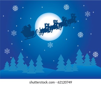 vector holiday background with santa