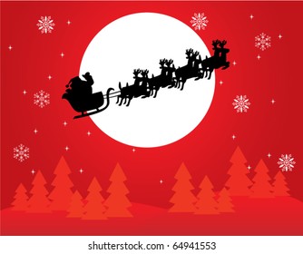 vector holiday background with santa