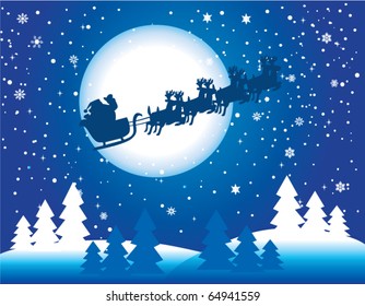 Holiday Background Santa Reflection Stock Vector (Royalty Free) 63521215