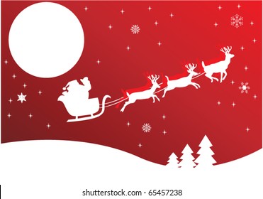 vector holiday background with santa
