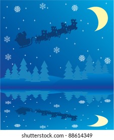 vector holiday background with santa