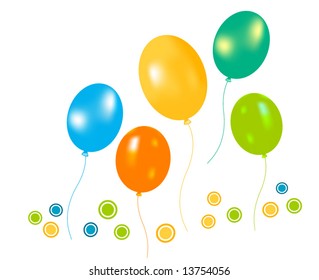 Vector Holiday Balloons Illustration