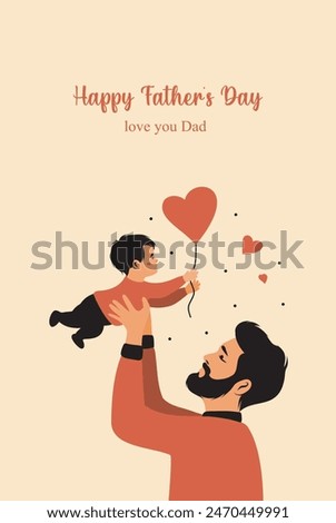 Similar – Image, Stock Photo Father holding and lifting his cute infant baby boy child sitting on wooden bench in urban city park. Dad and son enjoing a pristine moment of happiness, smiling and laughing.