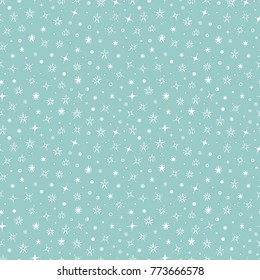 Vector Holiday or Birthday Seamless pattern. Hand Drawn doodle Stars. Starry sky background. Vector Festive Background