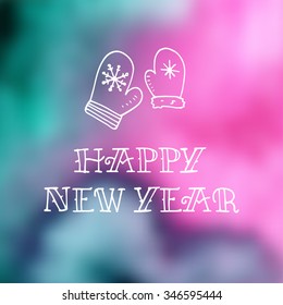 Vector holiday blur background with typographic elements