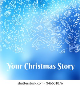 Vector holiday blur background with typographic elements