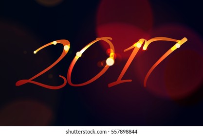 Vector Holiday Bokeh Background. Happy New Year 2017.