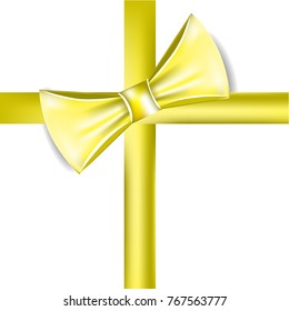 Vector holiday bow ribbon, gift ribbon background