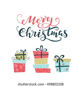 Vector Holiday calligraphy - Christmas design element. Vector clipart. New Year and Christmas decoration.