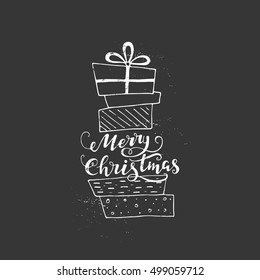 Vector Holiday calligraphy - Christmas design element. Vector clipart. New Year and Christmas decoration.