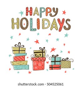 Vector Holiday calligraphy - Christmas design element. Vector clipart. New Year and Christmas decoration.