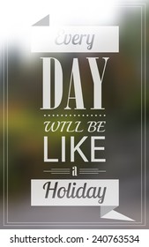 Vector holiday card with typography design. City blur. Eps10
