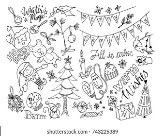 Vector Holiday Christmas Sketch Illustration Graphics