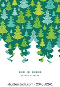 Vector holiday christmas trees Christmas tree silhouette pattern frame card template