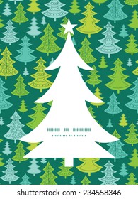 Vector holiday christmas trees Christmas tree silhouette pattern frame card template