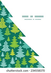 Vector holiday christmas trees Christmas tree silhouette pattern frame card template