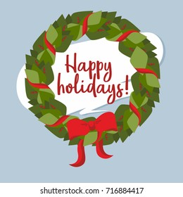 Vector holiday decoration Christmas or New Year wreath