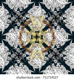 Vector. Holiday design for Christmas and New Year fashion prints. Christmas pattern with snowflakes abstract background. Black, blue, gray and white colors. Black, blue, gray and white snowflakes.