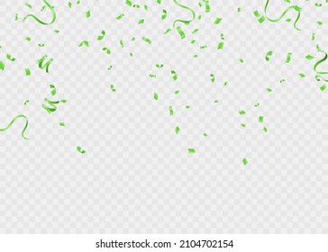 Vector holiday festive celebration background with confetti green