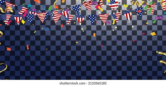 Vector holiday festive celebration background with confetti variety of colors
