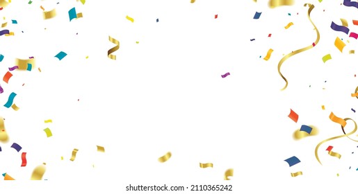 Vector holiday festive celebration background with confetti variety of colors