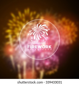 Vector holiday firework blurred background