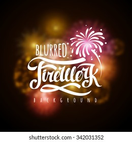 Vector holiday firework blurred background