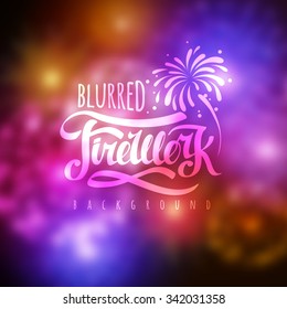 Vector holiday firework blurred background
