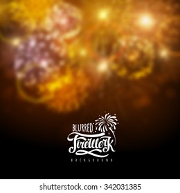 Vector holiday firework blurred background