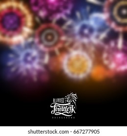 Vector holiday firework blurred background