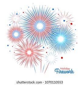 Vector holiday firework. Independence day of America