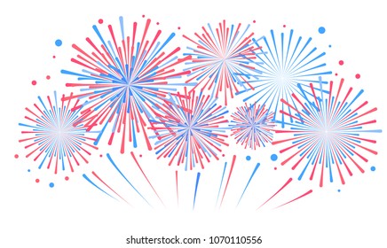 Vector holiday firework. Independence day of America