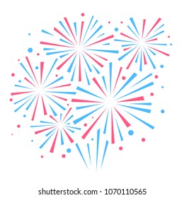 Vector holiday firework. Independence day of America