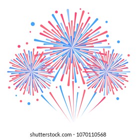 Vector holiday firework. Independence day of America