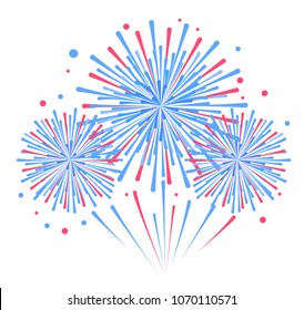 Vector holiday firework. Independence day of America