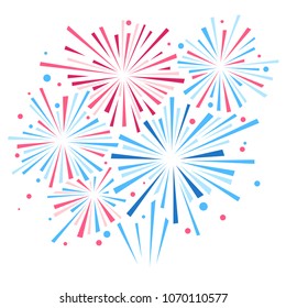 Vector holiday firework. Independence day of America