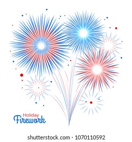 Vector holiday firework. Independence day of America