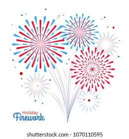 Vector holiday firework. Independence day of America