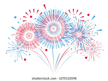 Vector holiday firework. Independence day of America