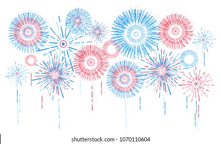 Vector holiday firework. Independence day of America