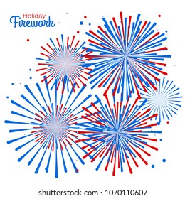 Vector holiday firework. Independence day of America