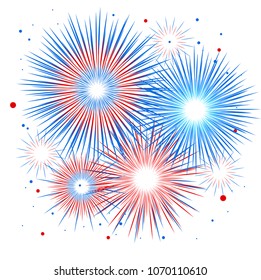 Vector holiday firework. Independence day of America